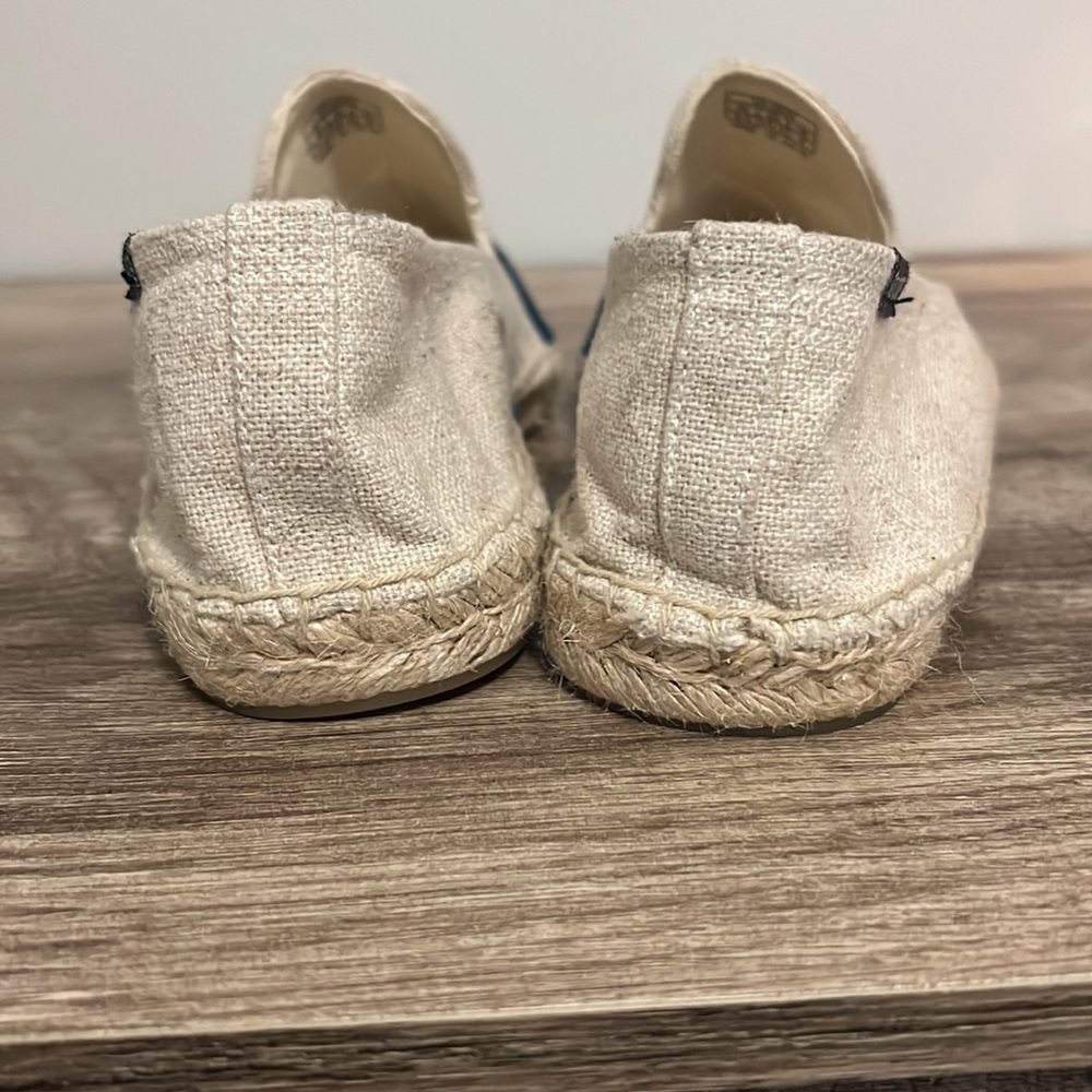 Soludos Cream and Navy Espadrilles - Picture 5 of 9